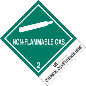 Custom 4" x 5" Non Flammable Gas Class 2 with Description Strip