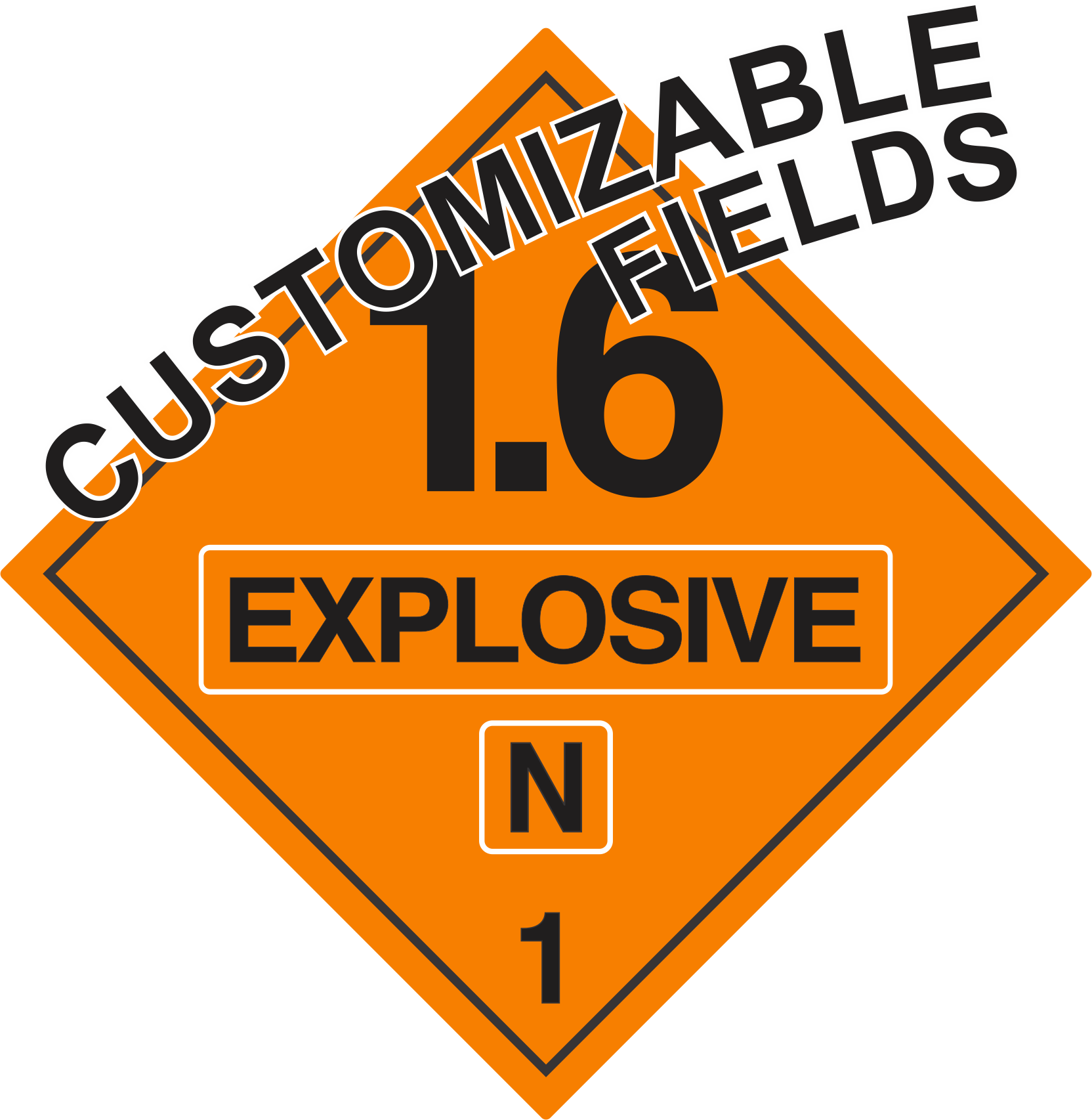 1.6N Explosive DOT Label