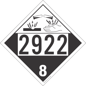 Tag-board 2922 Corrosive Class 8 Placard