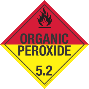 Rigid Plastic Organic Peroxide Class 5.2 Placard