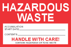4x6 Vinyl Hazardous Waste Label