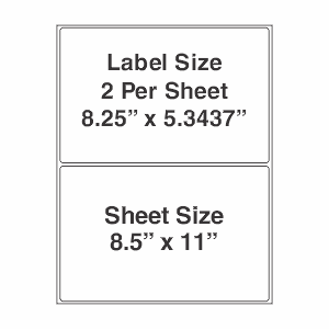 8.5" x 11" GHS 5609 Polyester Drum Label - 2 labels Per Sheet