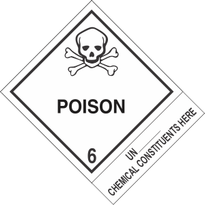 Custom 4" x 5" Poison Class 6 with Description Strip