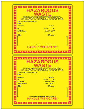 Laser / Inkjet Vinyl Hazardous Waste Label