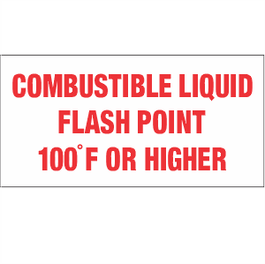 Combustible Liquid Flash Point Label 4x8