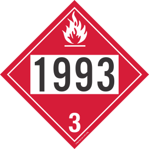 Tag-board 1993 Flammable Class 3 Placard