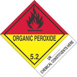Vinyl Custom 4"x5" Class 5 Organic Peroxide 5.2 with Description Strip
