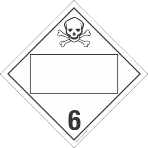 Tag-board Blank Toxic, Poison, PG III Universal Class 6 Placard