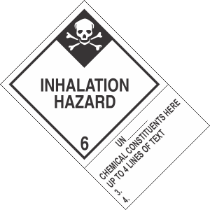 Custom 4" x 6" Inhalation Hazard Class 6 with Description Strip
