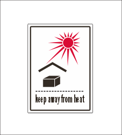 Paper 3" x 4.125" Keep Away From Heat