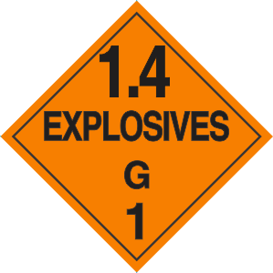 5 YEAR Exterior Grade Permanent 1.4 D Explosive Placard
