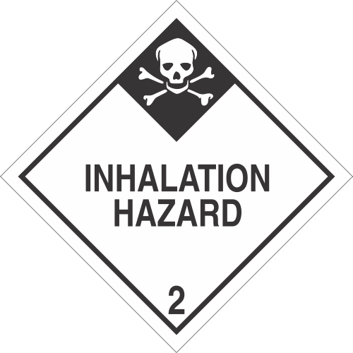 Inhalation Hazard Class 2 DOT 4"x4" Label