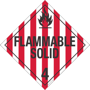 Vinyl Flammable Solid Class 4 Placard