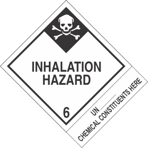 Vinyl Custom 4" x 5" Inhalation Hazard Class 6 with Description Strip