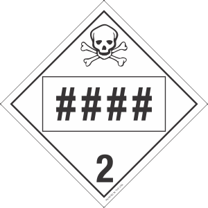 Tag-board Custom UN or NA Numbered Toxic Gas Class 2 Placard