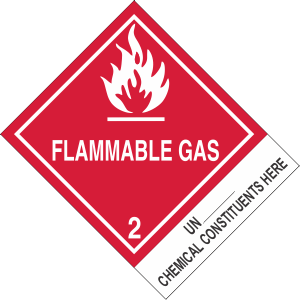 Custom 4" x 5" Flammable Gas Class 2 with Description Strip