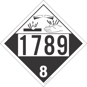 Tag-board 1789 Corrosive Class 8 Placard