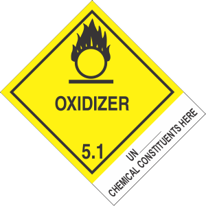 Vinyl Custom 4" x 5" Oxidizer 5.1 Class 5 with Description Strip