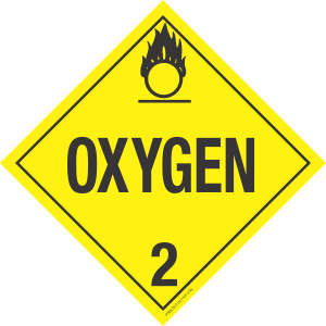 Rigid Plastic Oxygen Class 2 Placard