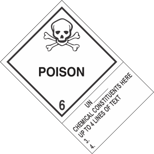 Custom 4" x 6" Poison Class 6 with Description Strip