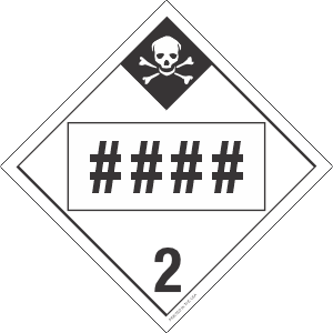 Vinyl Custom UN or NA Numbered Inhalation Hazard Class 2 Placard