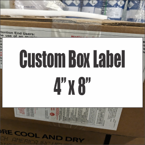 Vinyl 4" x 8" Custom Box Label printed with as much or little