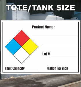 8"x12" IBC Tote / Tank Label