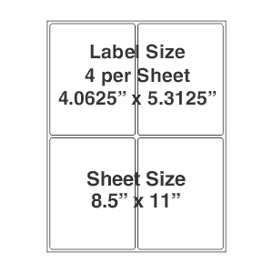 8.5" x 11" GHS 5609 Polyester Drum Label - 4 Labels Per Page