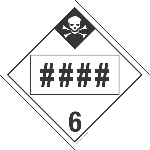 Tag-board Custom UN or NA Numbered Inhalation Hazard Class 6 Placard