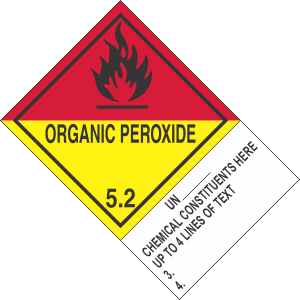 Custom 4" x 6" Organic Peroxide 5.2 Class 5 with Description Strip