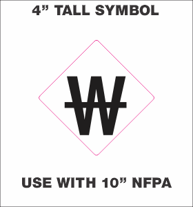 4" Symbol for No Water Self-Centering