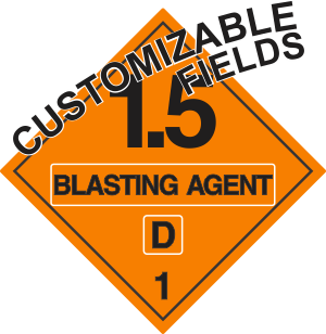 1.5 D Blasting Agent DOT Label