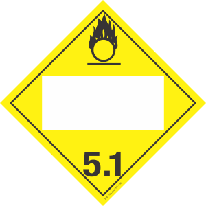 Tag-board Blank Oxidizer 5.1 Class 5 Placard