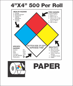4"x4" Paper Blank NFPA With Hazard Descriptions