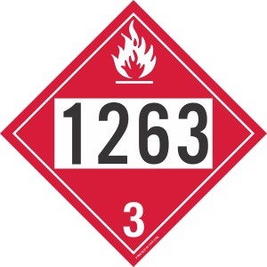 Rigid Plastic 1263 Flammable Class 3 Placard