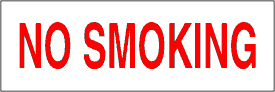 15.75" x 6.25"  No Smoking
