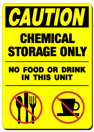 Caution Chemical Storage Only 7x10 Aluminum
