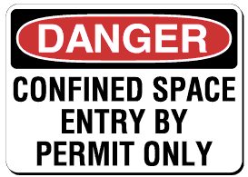 Danger Confined Space 7x10 Decal