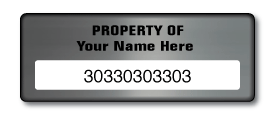 Property Of Brushed Nickel 3x1 Decal