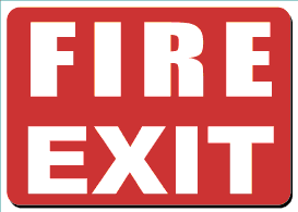 Fire Exit 10x14 Plastic