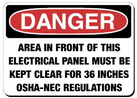 Danger Electrical Kept Clear 10x7 Decal