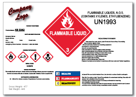 Flammable Liquids 14x10 Decal