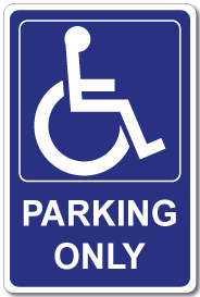 Handicap Parking Only 12x18 Aluminum Composite