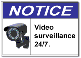 Notice Video Surveillance 10x7 Decal