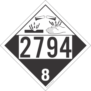 Tag-board 2794 Corrosive Class 8 Placard