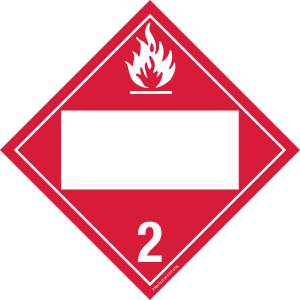 Rigid Plastic Blank Flammable Gas Class 2 Placard