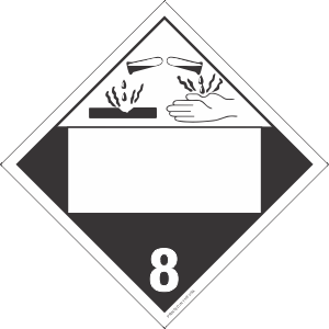 Tag-board Blank Corrosive Class 8 Placard