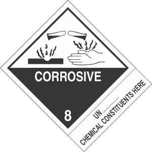 Custom 4" x 5" Corrosive Class 8 with Description Strip