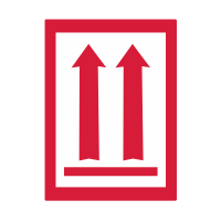 Paper Red D.O.T. Approved Orientation UP Arrows