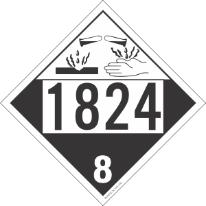 Tag-board 1824 Corrosive Class 8 Placard